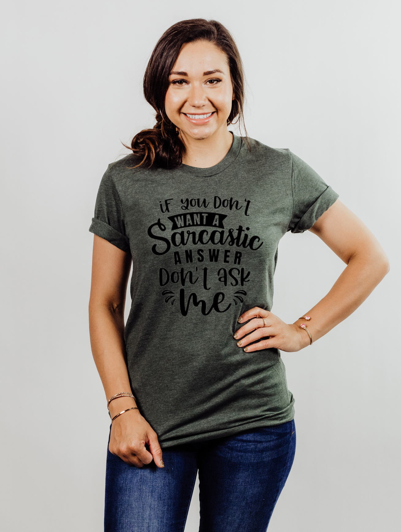 Sarcastic Answer - Ladies Fashion Fit T-shirt