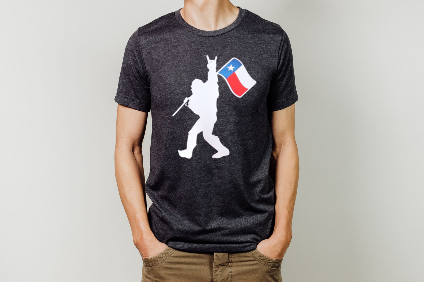 Yeti with Texas Flag - Unisex Adult T-shirt