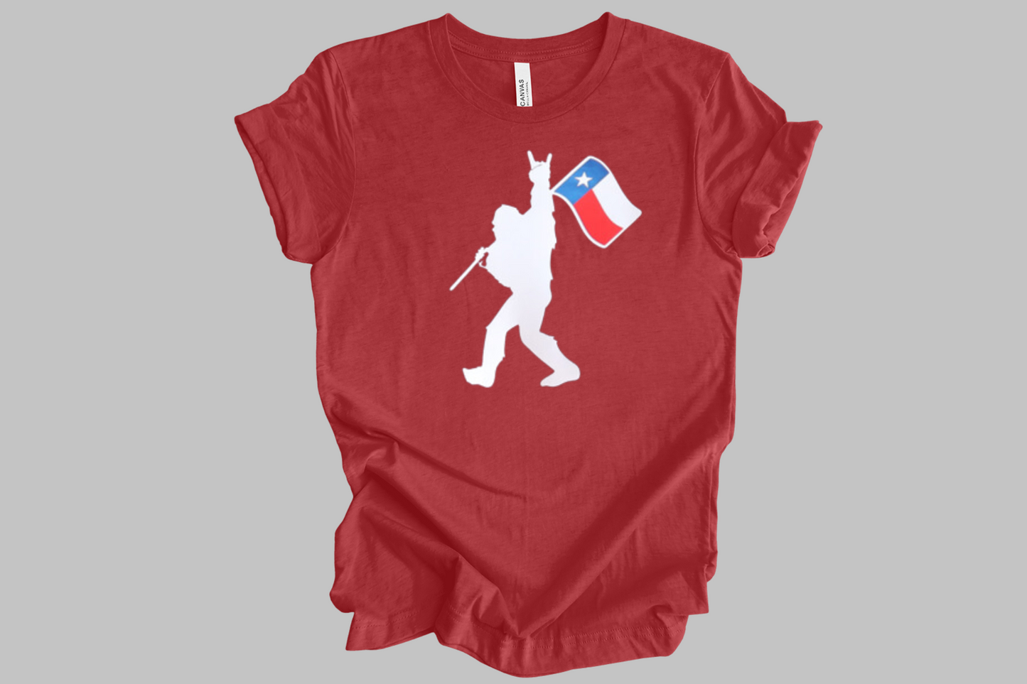 Yeti with Texas Flag - Unisex Adult T-shirt