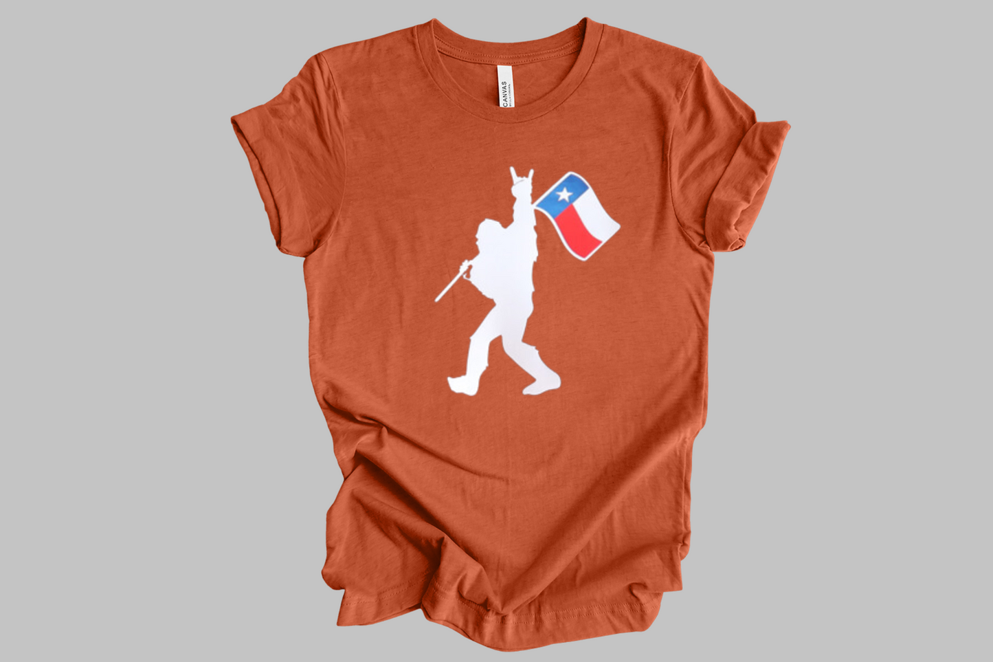 Yeti with Texas Flag - Unisex Adult T-shirt