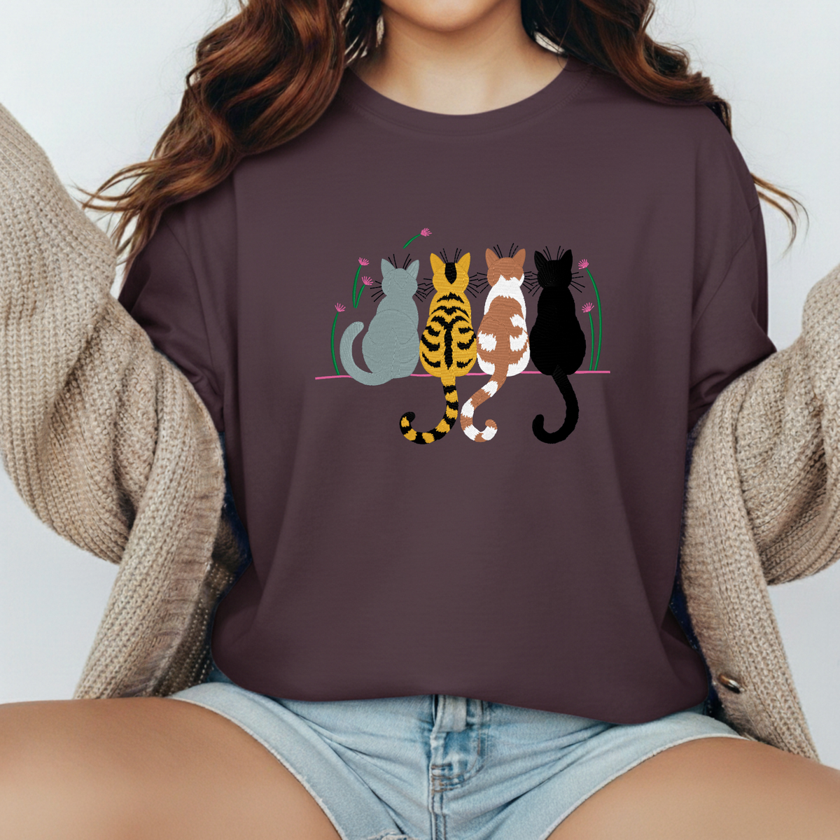 Embroidered 4 Cats