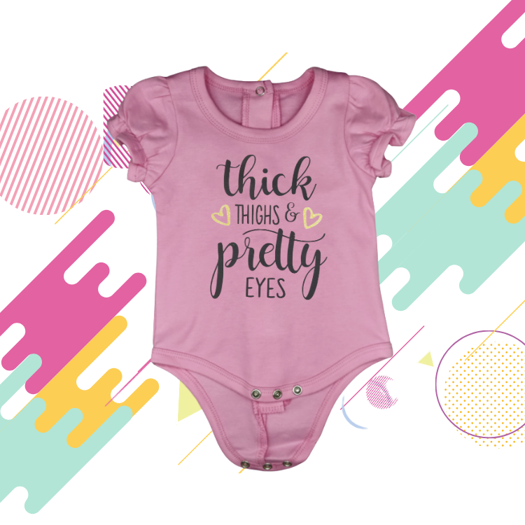 Thick Thighs and Pretty Eyes - Baby Bodysuit