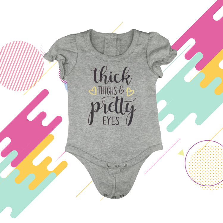 Thick Thighs and Pretty Eyes - Baby Bodysuit