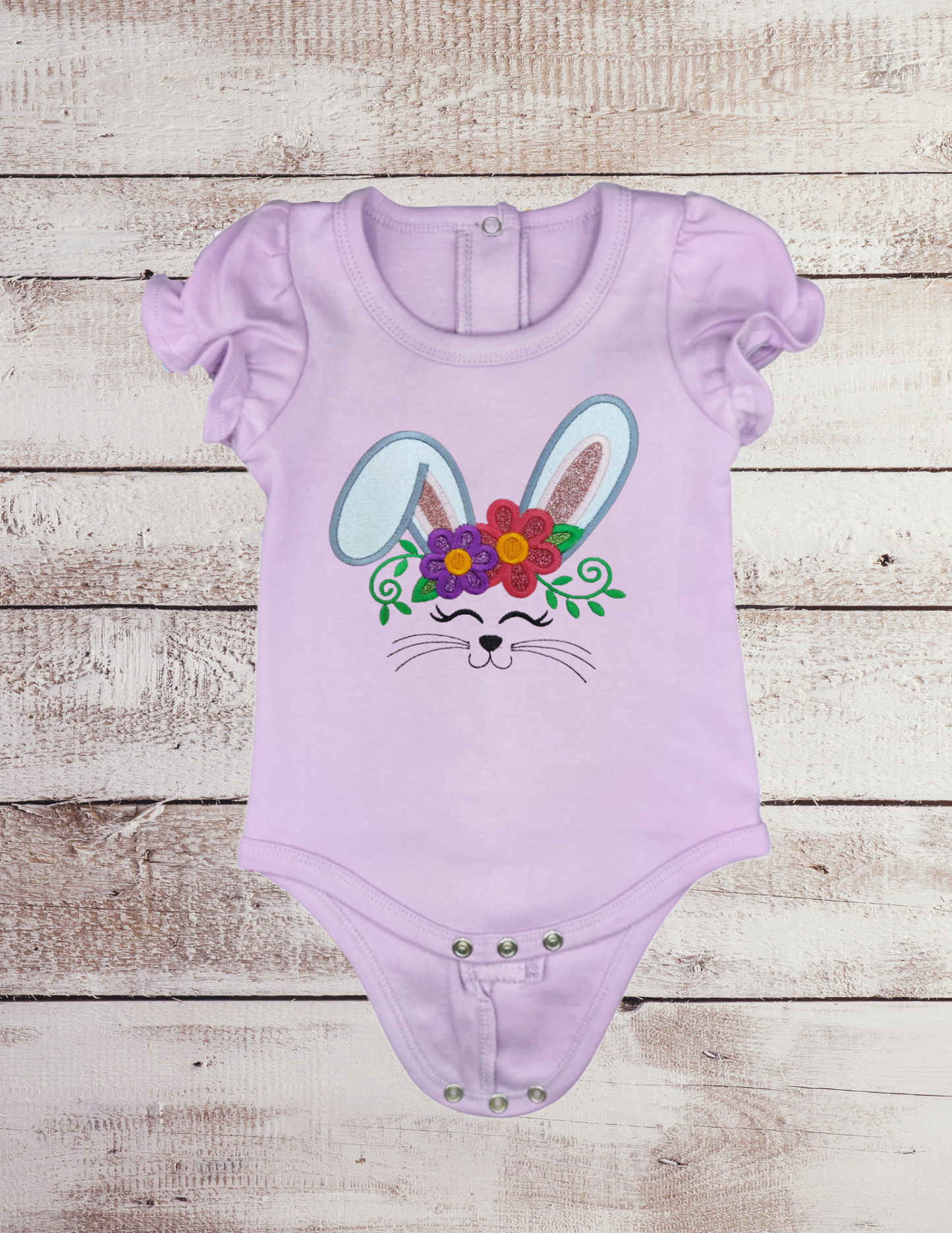 Bunny with Flower - Baby Bodysuit
