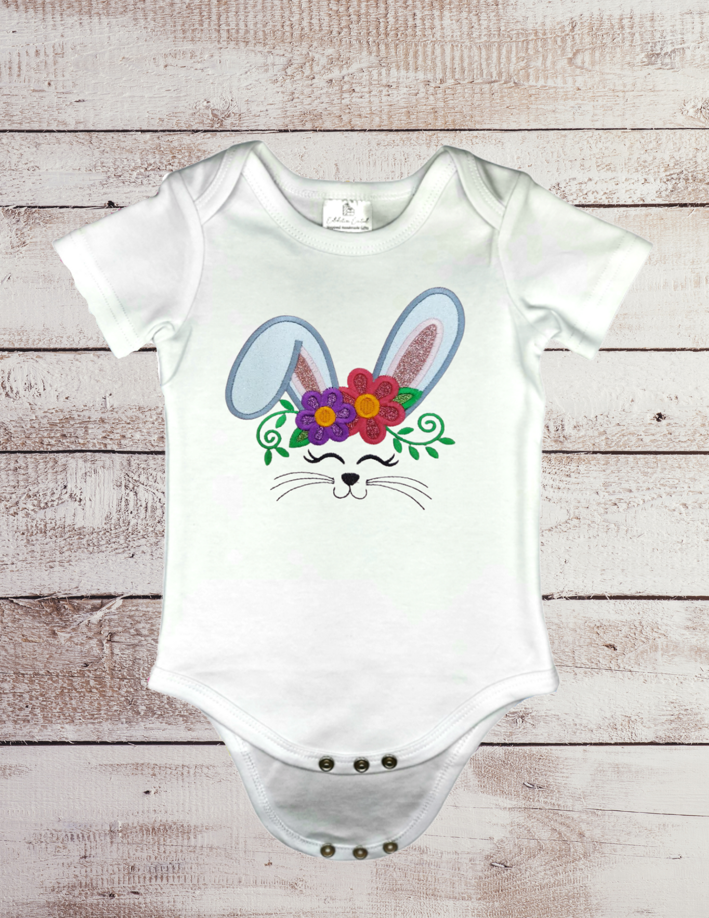 Bunny with Flower - Baby Bodysuit