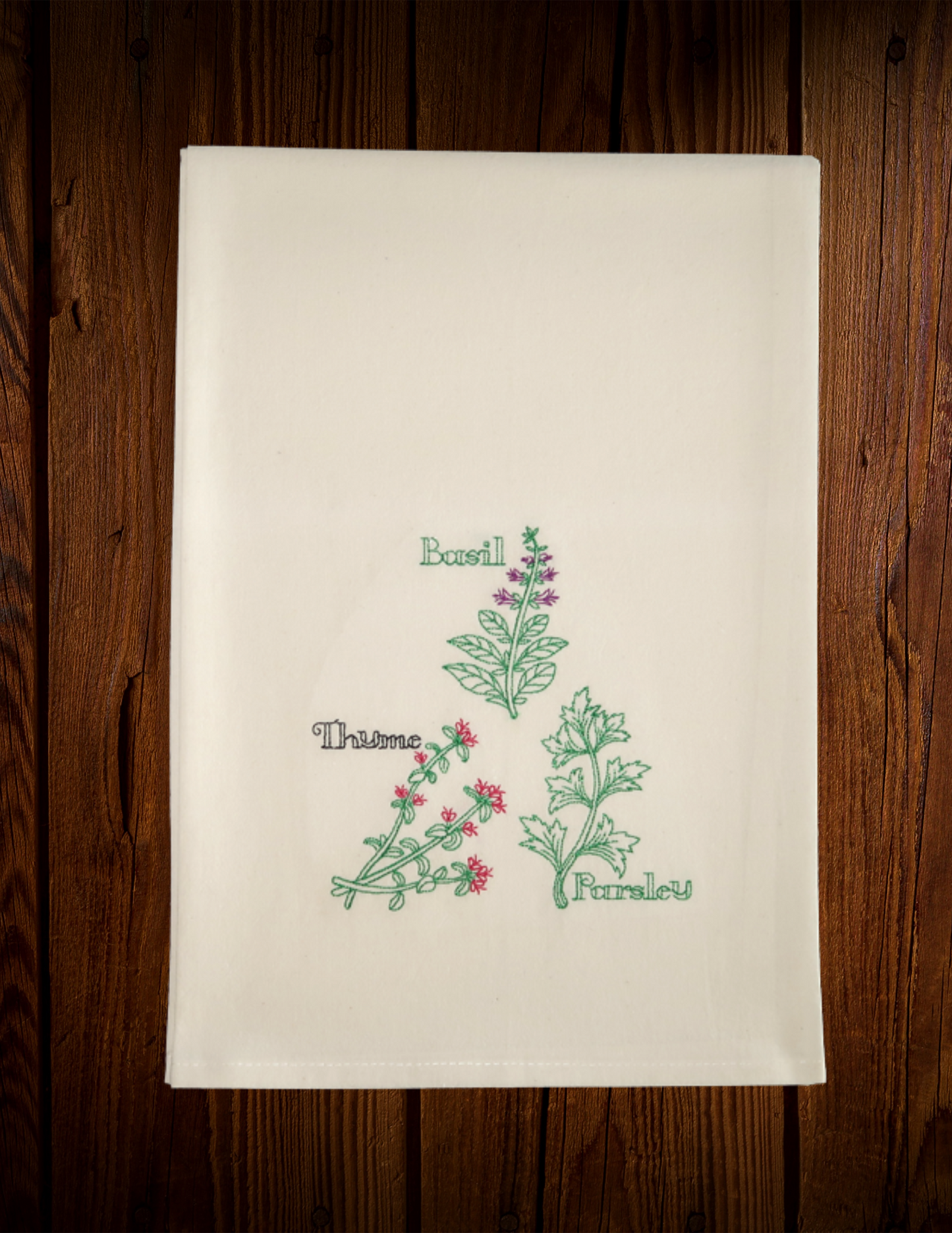 Herb Collection (Basil) - Tea Towel