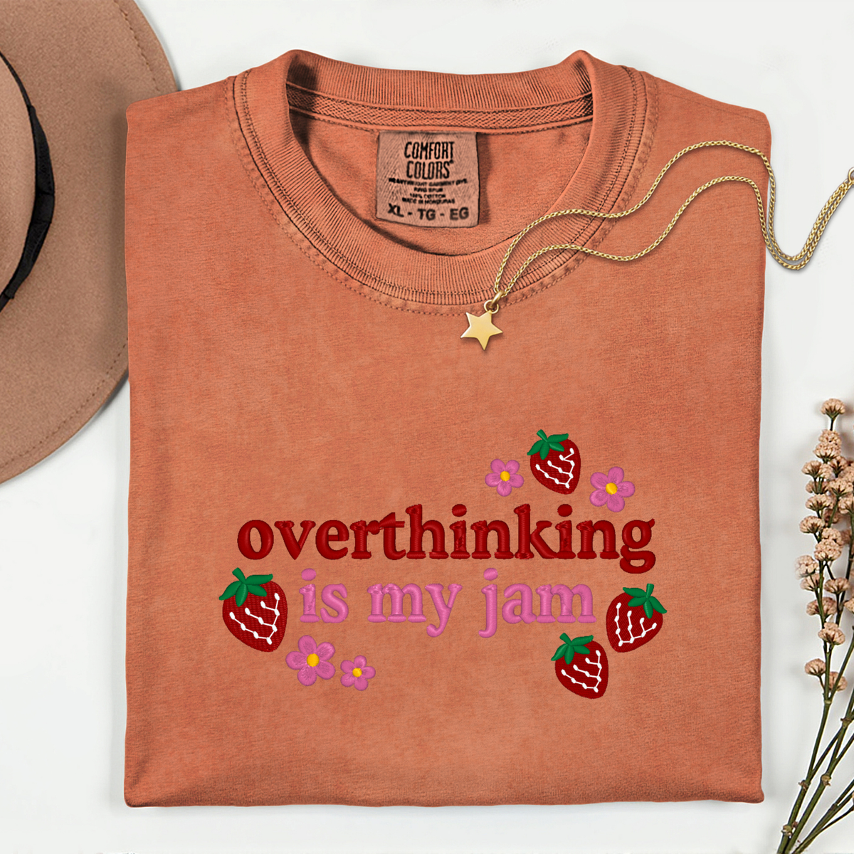 Overthinking Is My Jam-Embroidered Shirt