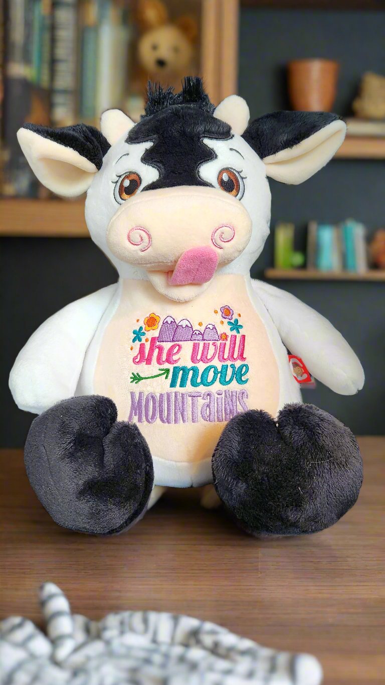 Embroidered Stuffed Cow