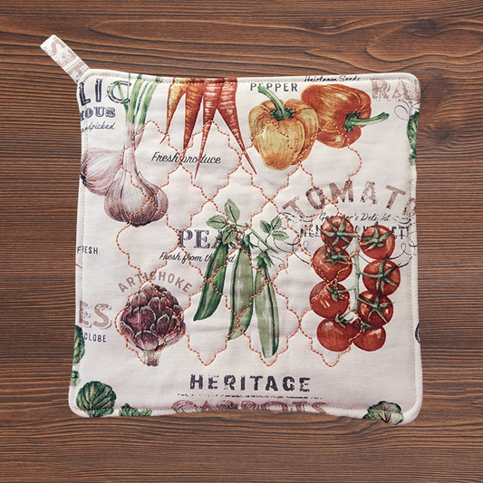 Embroidered Vegetable Pot Holder