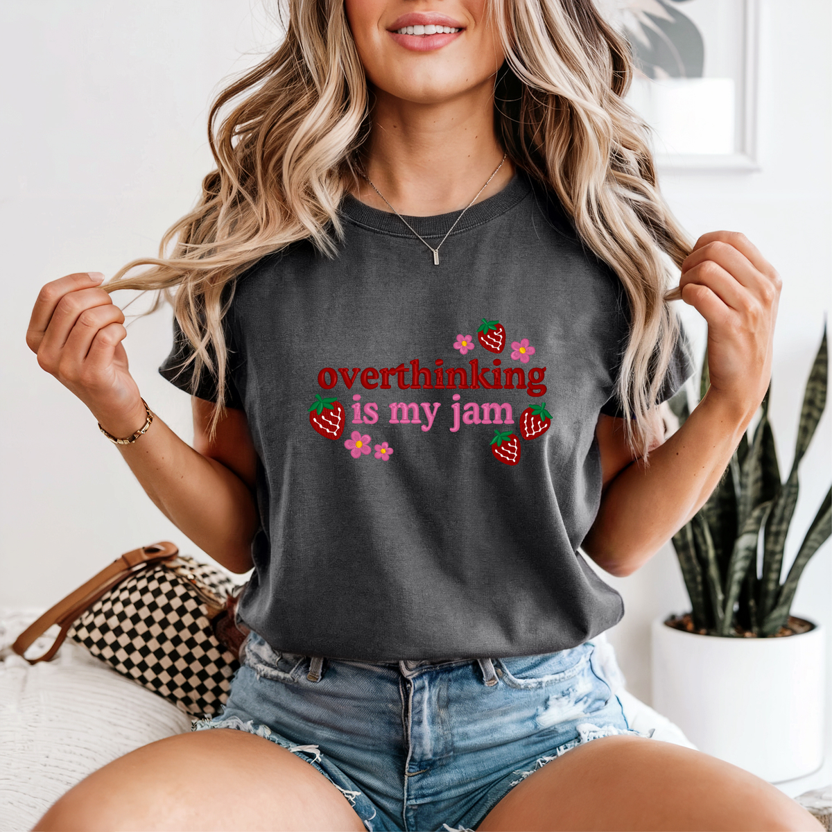 Overthinking Is My Jam-Embroidered Shirt