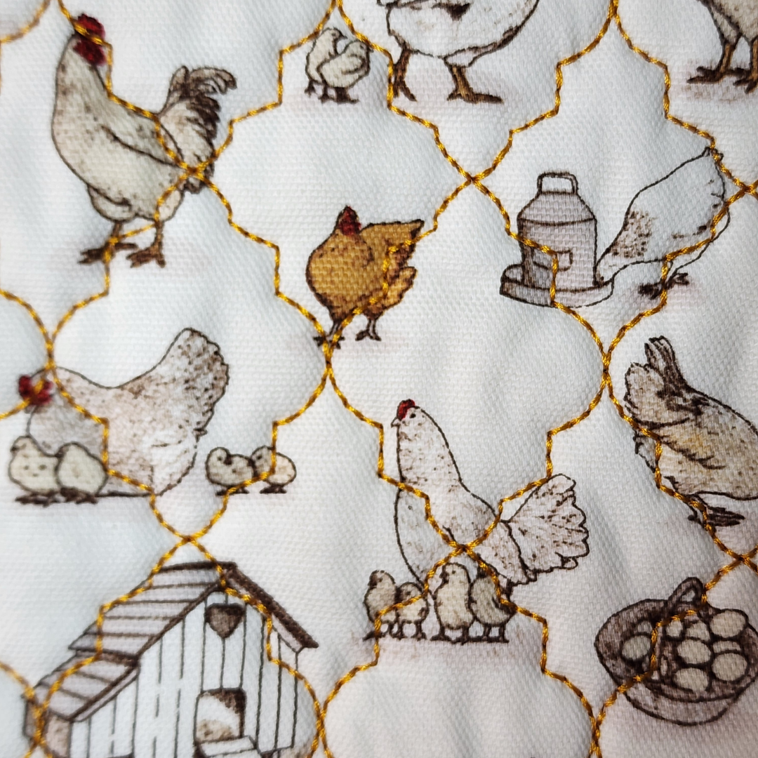 Embroidered Chicken Pot Holder