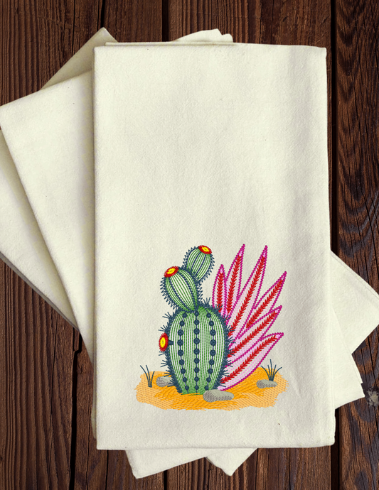 Cactus 3 - Embroidered Kitchen Towel