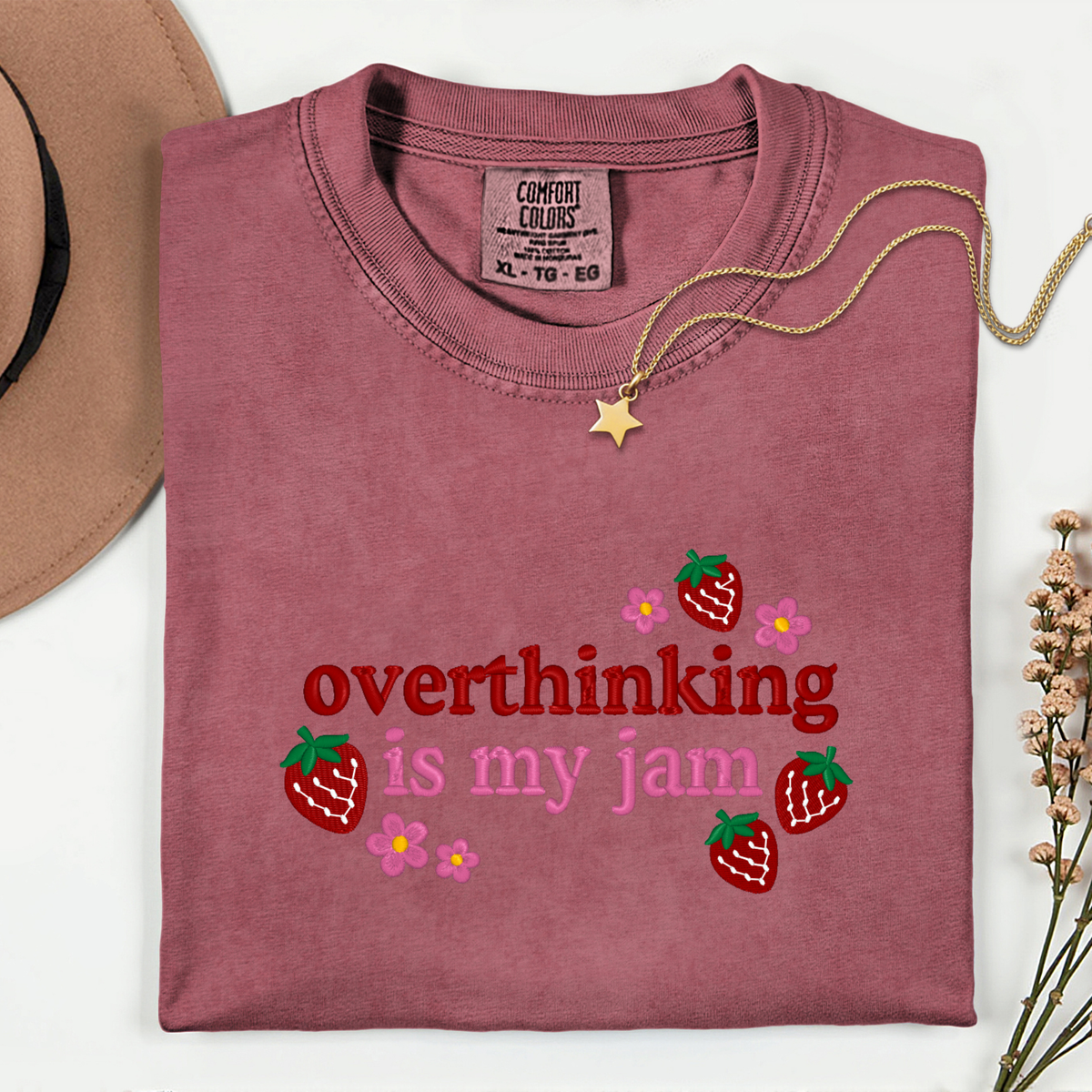 Overthinking Is My Jam-Embroidered Shirt
