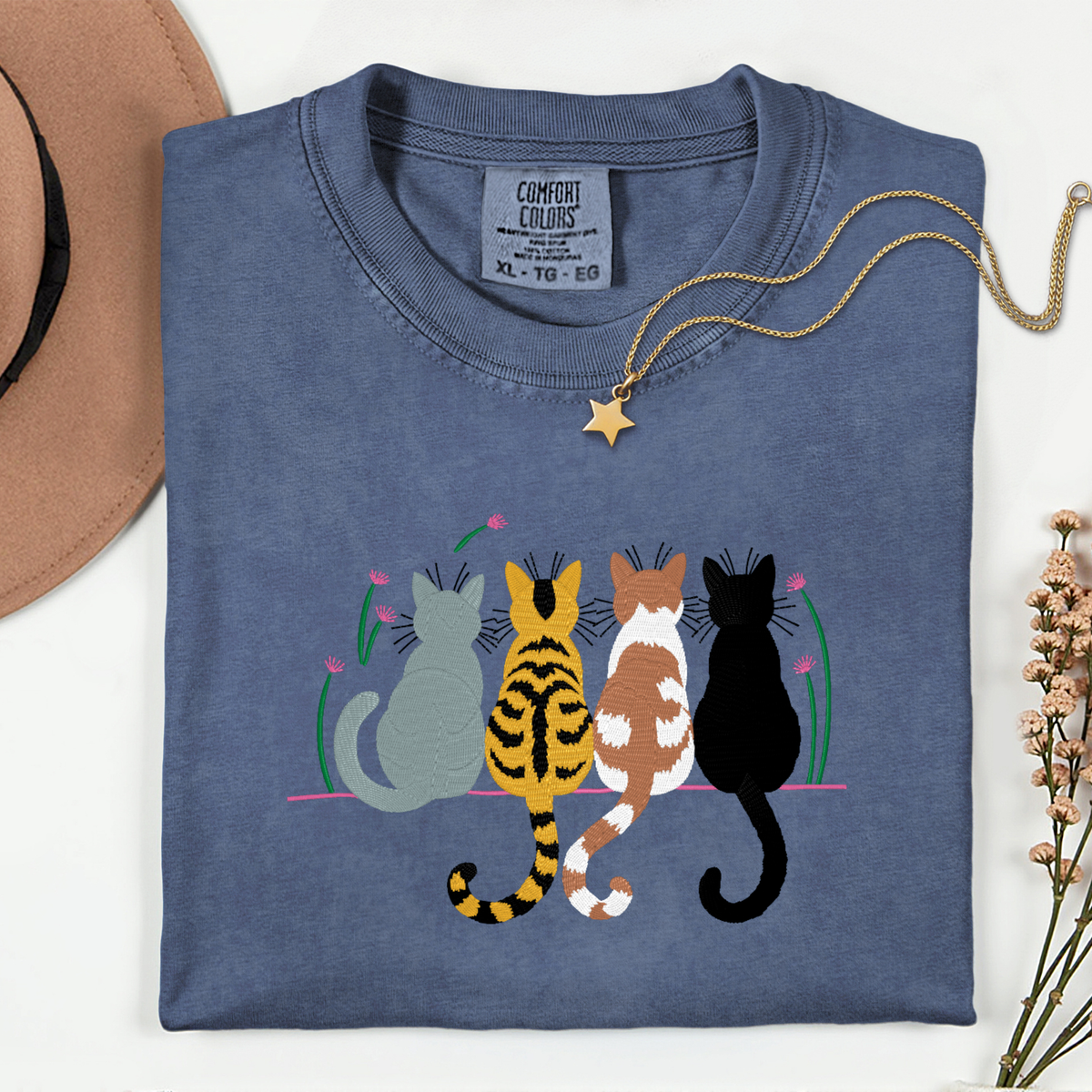 Embroidered 4 Cats