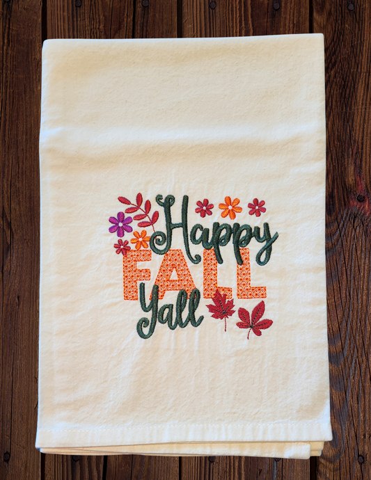 Happy Fall Y'all - Tea Towel