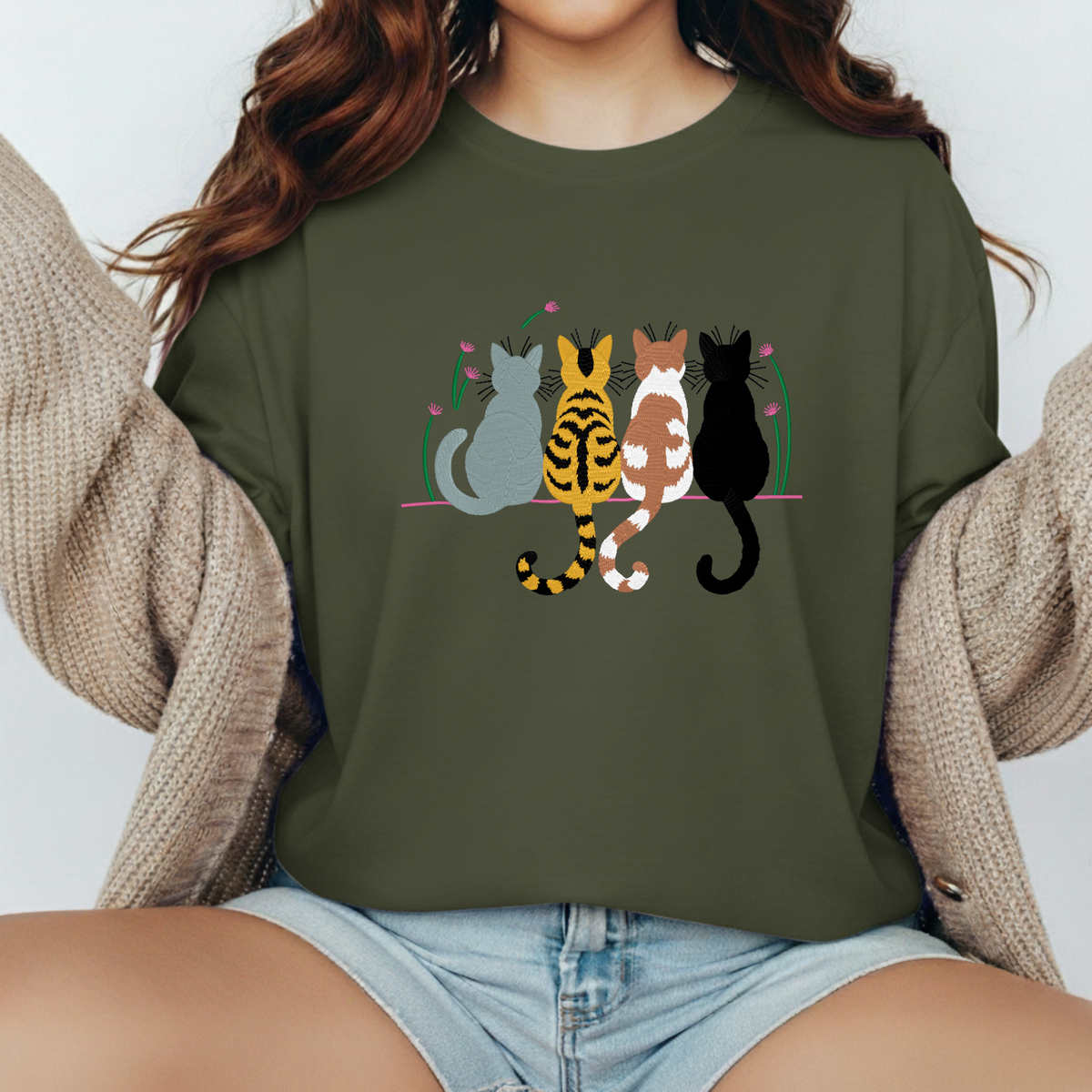 Embroidered 4 Cats