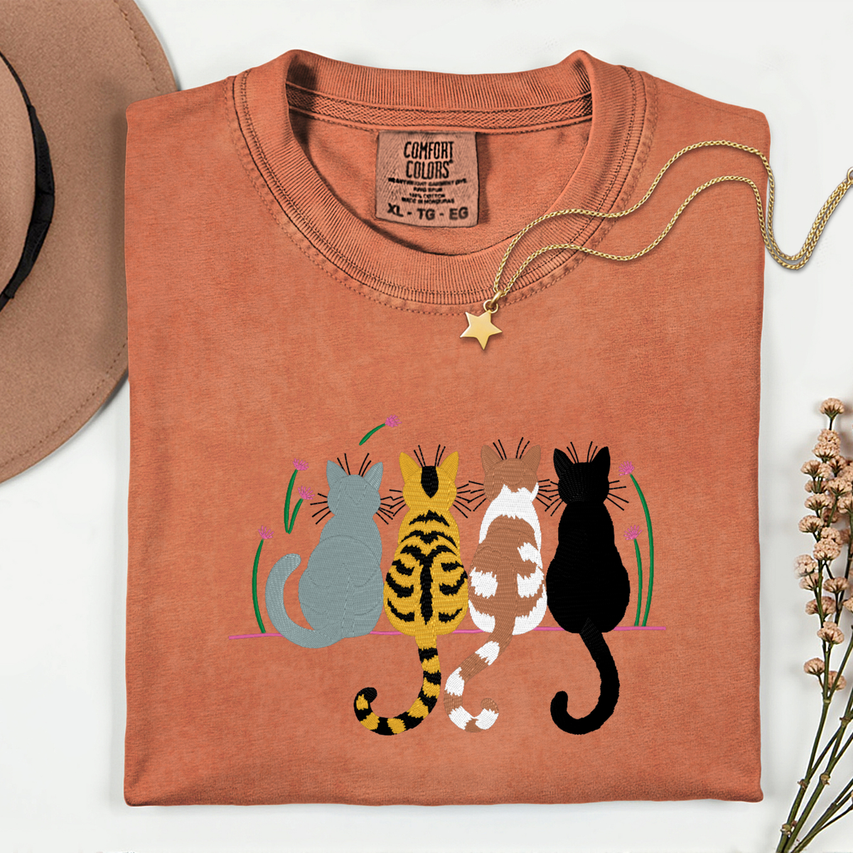 Embroidered 4 Cats