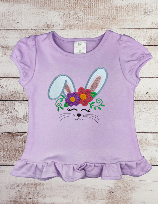 Bunny with Flowers - Toddler Top