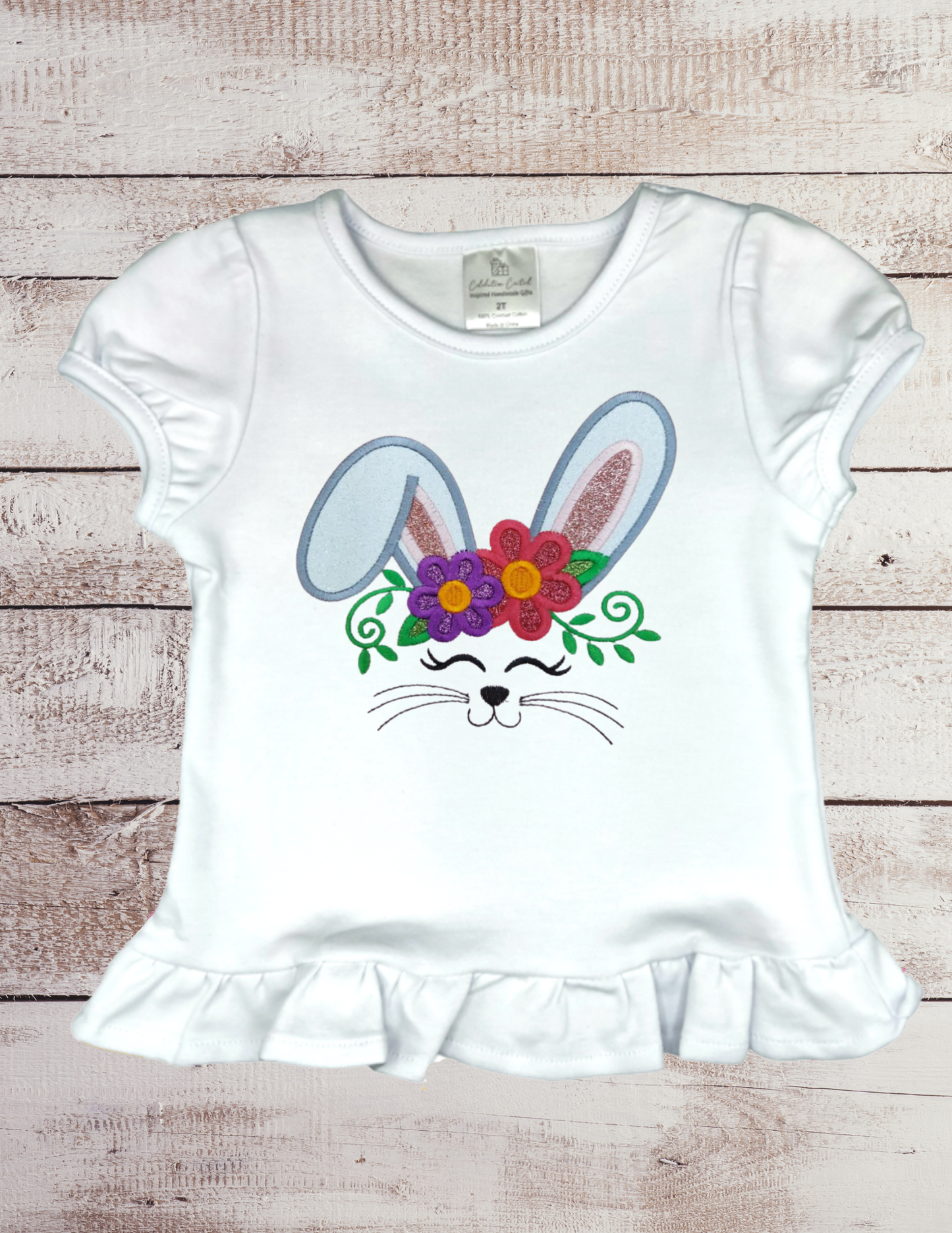 Bunny with Flowers - Toddler Top