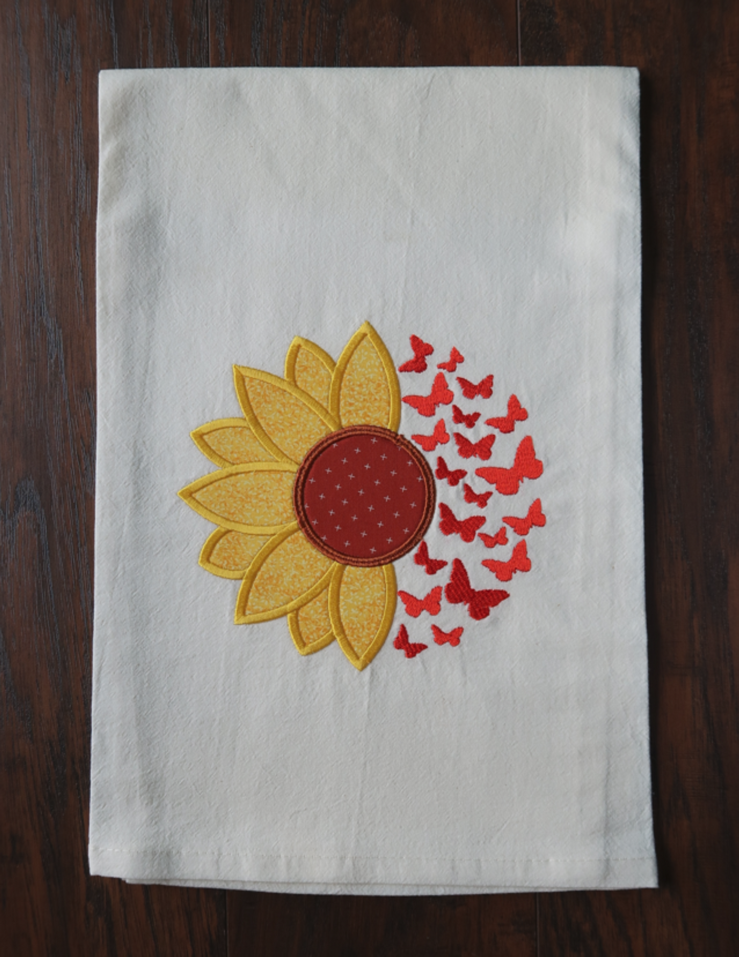 Sun Flower and Butterflies - Tea Towel